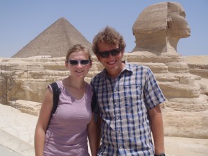 Us in front of sphynx
